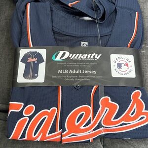 Detroit Tigers Dynasty Navy MLB Adult Jersey NWT -L
